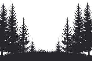 Obraz premium A Crown of Pine tree silhouette pine conifer.