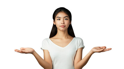 Model Extending Both Hands for Product Placement on Transparent Background