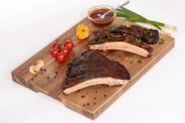 Delicious Hot Smoked Pork Ribs with Fresh, vibrant Vegetables that tantalize taste buds