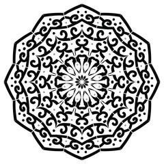Circular pattern in the form of a mandala. Henna tatoo mandala. Mehndi style. Decorative pattern in oriental style. mandala design.