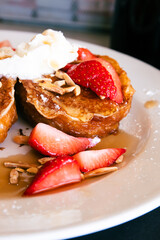 Strawberry French toast with whip cream 