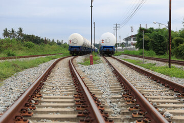 Obraz premium Railway tracks and switching tracks at a freight train station play a big part in keeping the economy moving an
