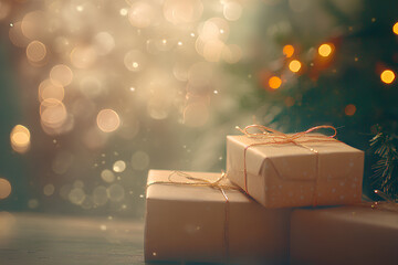 christmas decorations whit lights and bokeh