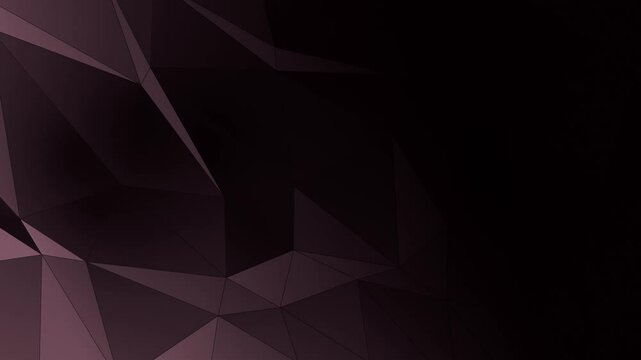 Dark low poly shapes geometric abstract background animation with copy space.