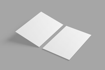 Realistic blank postcard illustration for mockup. 3D Render.