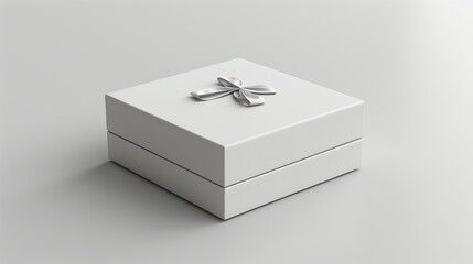 Minimalist white box 3D mockup for professional packaging design. Isolated on a white background for a clean look. Perfect for product presentations. cardboard, package, product. High resolution