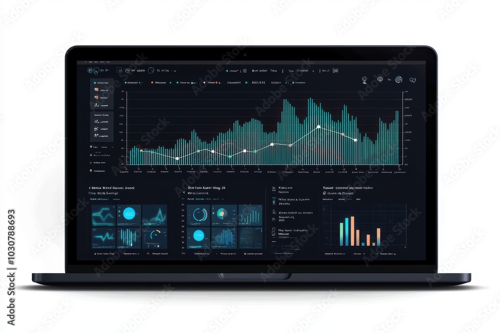 Poster innovative digital dashboard displaying business metrics for competitive advantage analysis