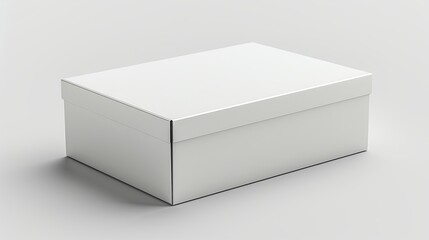 Fototapeta premium Professional white cardboard box 3D mockup for packaging. Isolated on a white background for easy customization. Ideal for product branding. shipping, packaging, storage, cutout. High resolution