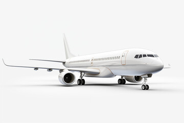 Obraz premium Airliner on withe background. PNG cutout. Airliner related themes. Images for graphic designers. Travel agency. Isolated plane. Image for website.