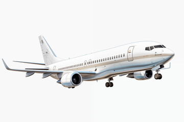 Obraz premium Airliner on withe background. PNG cutout. Airliner related themes. Images for graphic designers. Travel agency. Isolated plane. Image for website.