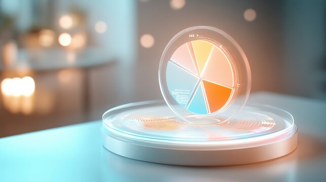 Holographic Rotating Pie Chart on Display