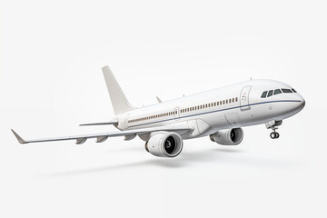 Obraz premium Airliner on withe background. PNG cutout. Airliner related themes. Images for graphic designers. Travel agency. Isolated plane. Image for website.