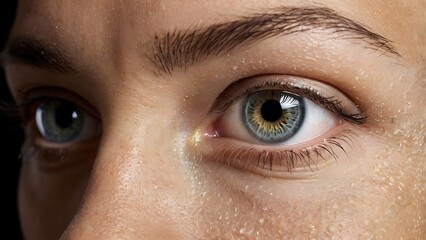 Obraz premium Human eyes made of frosted glass, representing the clouded and blurry vision caused by cataracts.