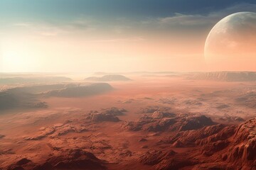 Mars space landscape astronomy.