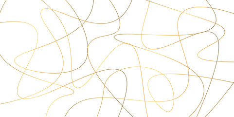 Random pattern colorful line stroke on a transparent background. Chaotic random lines abstract geometric pattern vector background. Decorative golden pattern with tangled curved lines.	