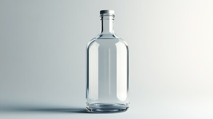 Empty Glass Bottle with a Silver Cap