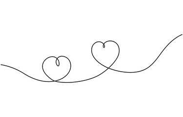 Continuous heart line drawing Fancy minimalist illustration. Symbol of love One line abstract minimalist, Heart and love sign in continuous one line drawing. Thin flourish and romantic symbol 