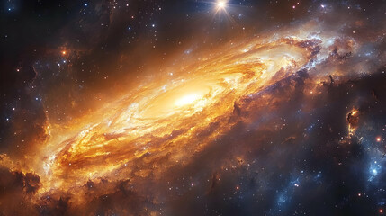 Fototapeta premium A stunning view of a galaxy with swirling colors and stars.