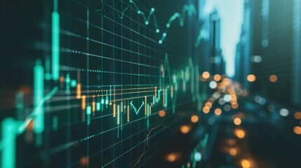 Fototapeta premium Financial Data Analysis: Stock Market Chart
