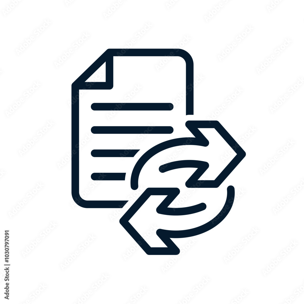 Poster file sharing concept. vector linear icon isolated on white background.