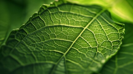 Obraz premium Green Leaf Texture: Close Up of a Leaf's Veins