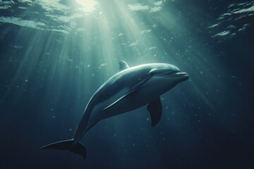 Dolphin swimming in ocean