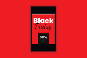 Story Black Friday sale social media post banner design template 