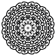 Simple mandala design for coloring. Vector floral mandala. Geometric ornamental mandalas