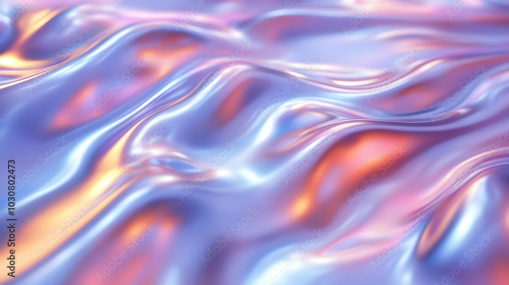 Poster abstract flowing fabric in soft pastel colors with a glossy finish.