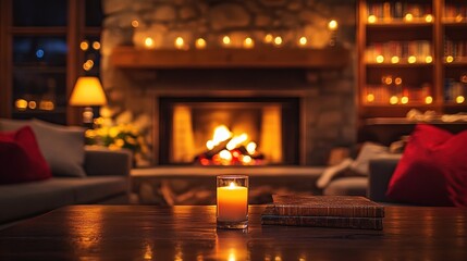 Cozy Fireplace and Candlelight