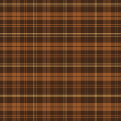 Plaid with twill weave repeat pattern.Gingham seamless pattern in brown.Checkered tartan with stripe.Geometric graphic vector illustration background design for fabric and prints.