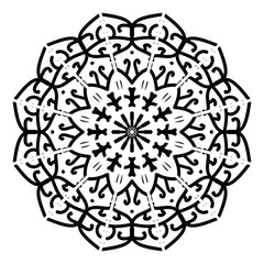Simple mandala design for coloring. Vector floral mandala. Geometric ornamental mandalas
