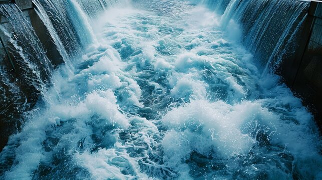 Water discharged from a hydroelectric power station