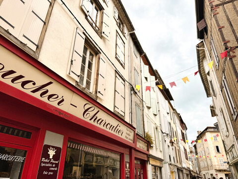 Foix, france; Jun 15 2024: Streets of Foix, department of Ari&egrave;ge, in the Occitania region.