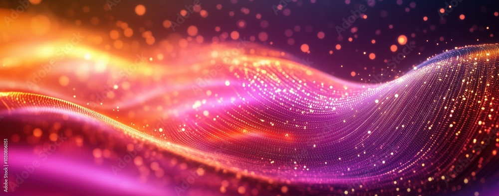 Poster glowing waves of color dance in a mesmerizing display of light and motion. generative ai