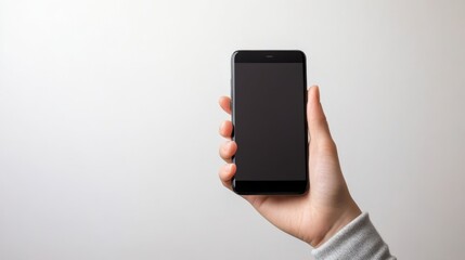 Hand Holding Smartphone with Blank Screen