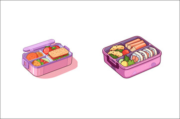 Lunch box Vector illustration Clipart, Lunch box & tiffin box Clipart, food lunch box.