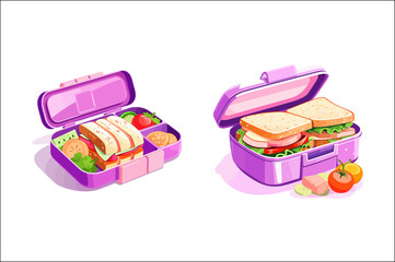 Lunch box Vector illustration Clipart, Lunch box & tiffin box Clipart, food lunch box.