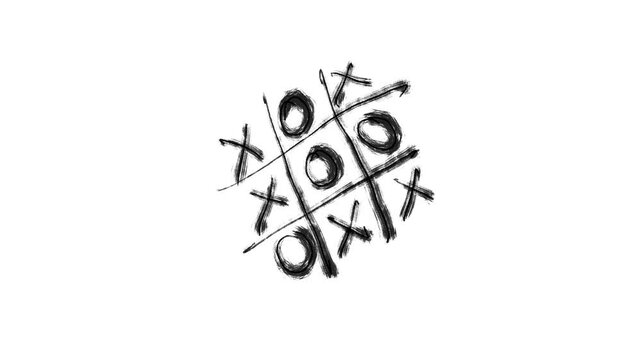 tic tac toe on white background animation video