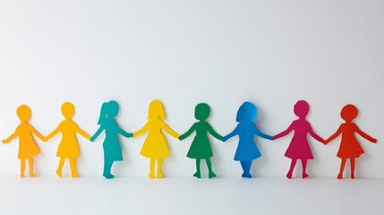 Colorful Paper Figures Holding Hands: A Symbol of Unity and Diversity
