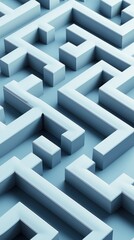 Abstract maze pattern in blue color, perfect for backgrounds or design elements.