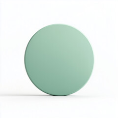 3D mint-colored circle on a white background