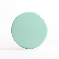 3D mint-colored circle on a white background