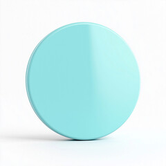 3D mint-colored circle on a white background