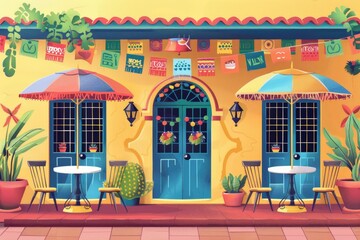 Obraz premium Mexican Restaurant Scene