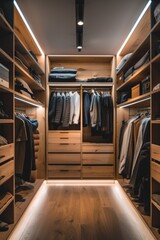 Fototapeta premium Walk-in Closet with Clothes