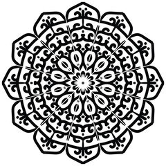 Simple mandala design for coloring. Vector floral mandala. Geometric ornamental mandalas
