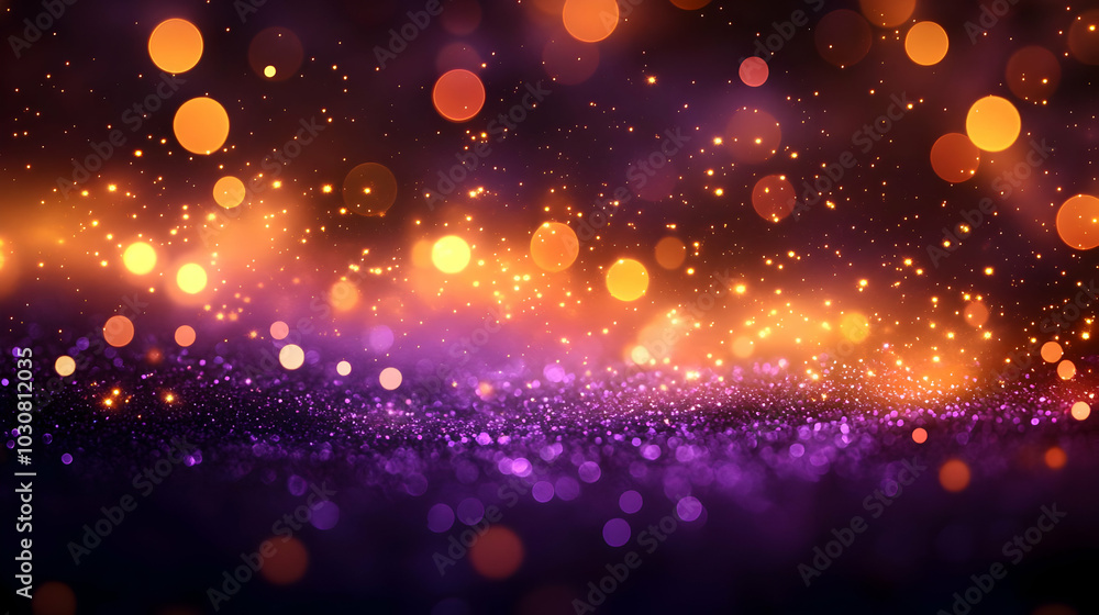 Poster a vibrant abstract background with glowing bokeh effects.