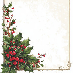 Fototapeta premium A Christmas card consisting of two parts with a place for wishes and a mistletoe motif, more Christmas time 