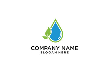 Modern, flat, simple, abstract sign graphic vector illustration, combination of water drops, liquid drop shapes and leaves.